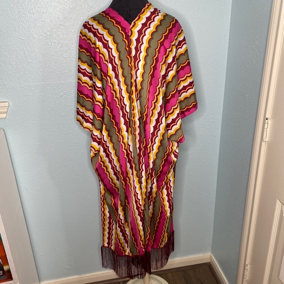 New Cato Retro Long Fringe Kimono - Picture 3 of 12